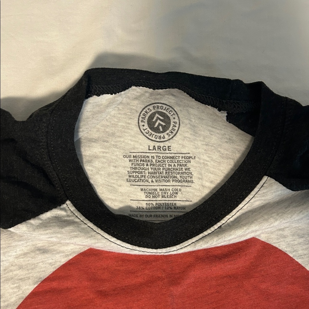 Parks Project Black and Gray Raglan Tee with Red Graphic - Picture 3 of 5